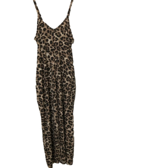 Leopard V-Neck Cami Maxi Dress with Pockets - Picture 1 of 6